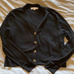 Loft Ribbed V Neck Cardigan